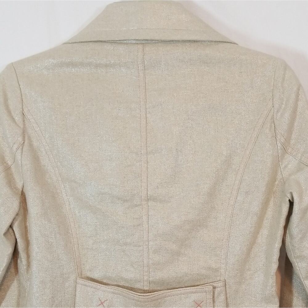 True Meaning Linen Blend Metallic Gold Blazer - Picture 7 of 8